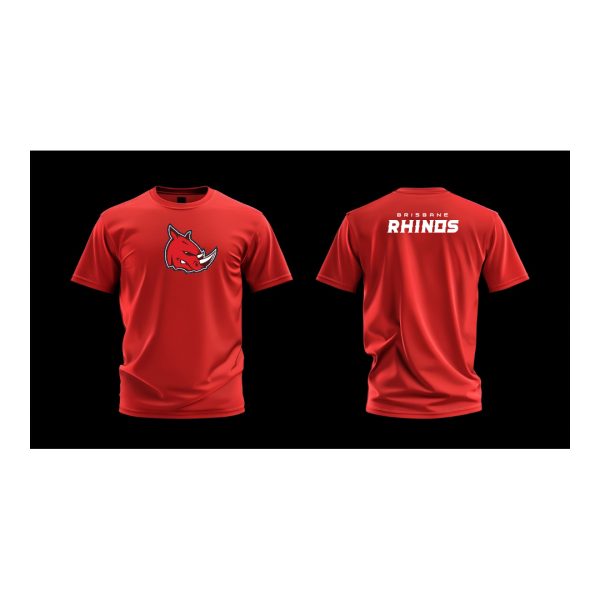 Brisbane Rhinos Red Cotton Shirt-Rhino Head