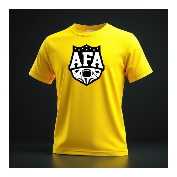 AFA Yellow Supporter Cotton Crew T-Shirt BW Logo