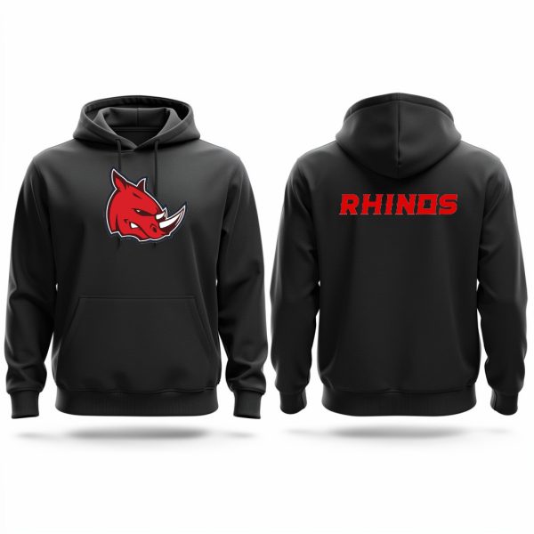 BRISBANE RHINOS Black with Red Hoodie Rhino Centre 2026 Range