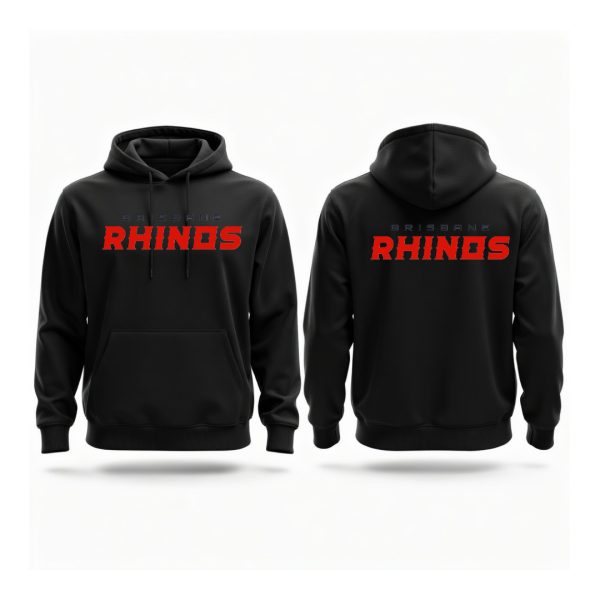 BRISBANE RHINOS Logo Black Hoodie 2026 Range