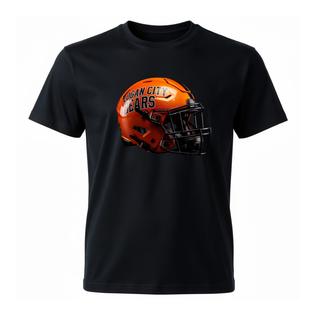 Logan City Bears Black T-Shirt with Helmet